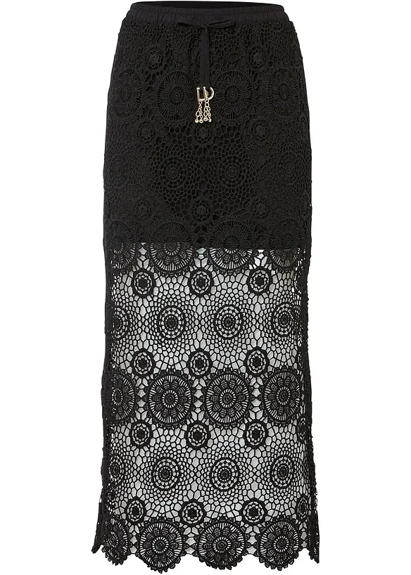 Gonna lunga effetto crochet, bonprix