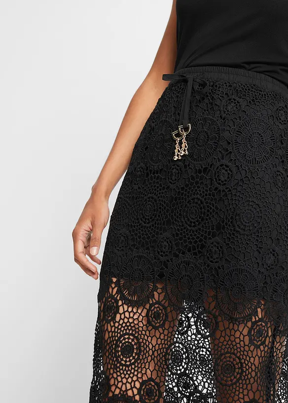 Gonna lunga effetto crochet, bonprix