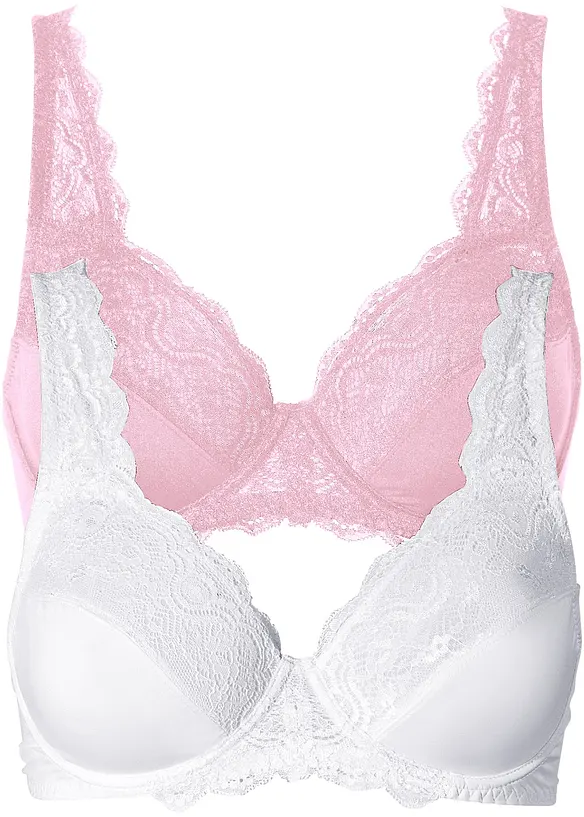 Reggiseno con ferretto e pizzo delicato (pacco da 2), bonprix
