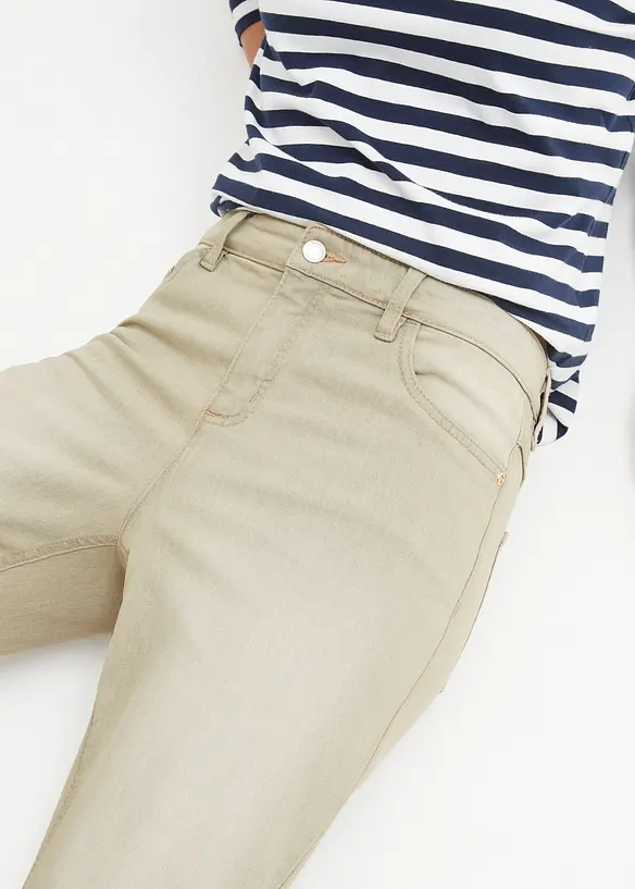 Mom jeans elasticizzati mid waist, bonprix