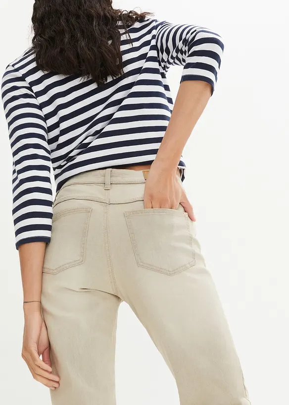 Mom jeans elasticizzati mid waist, bonprix