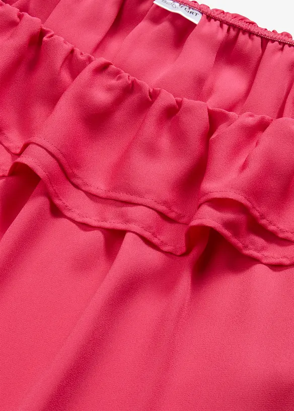 Blusa con spalle scoperte in poliestere riciclato, bonprix