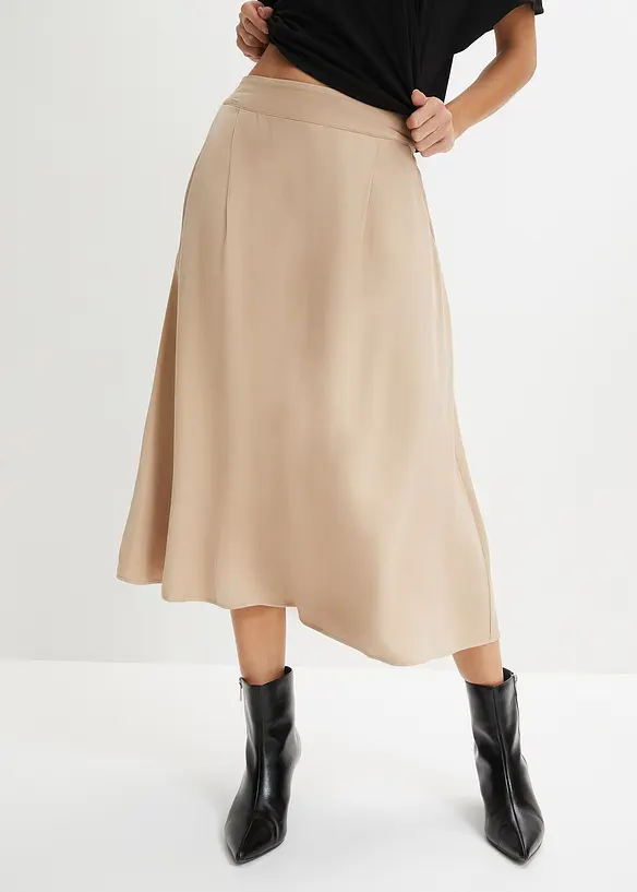 Gonna midi con cinta comoda, bonprix