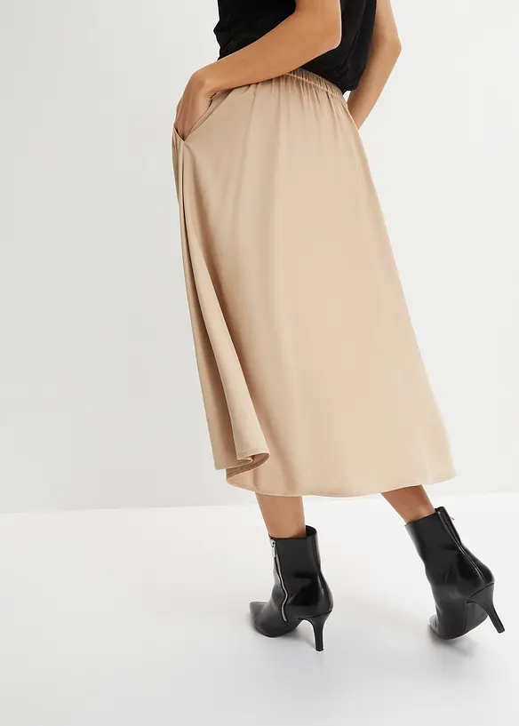 Gonna midi con cinta comoda, bonprix
