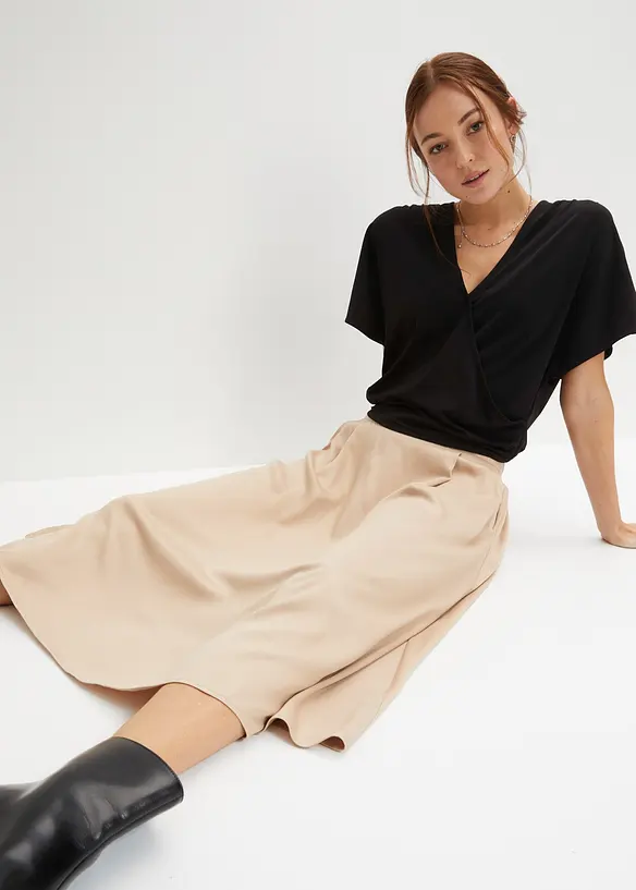 Gonna midi con cinta comoda, bonprix