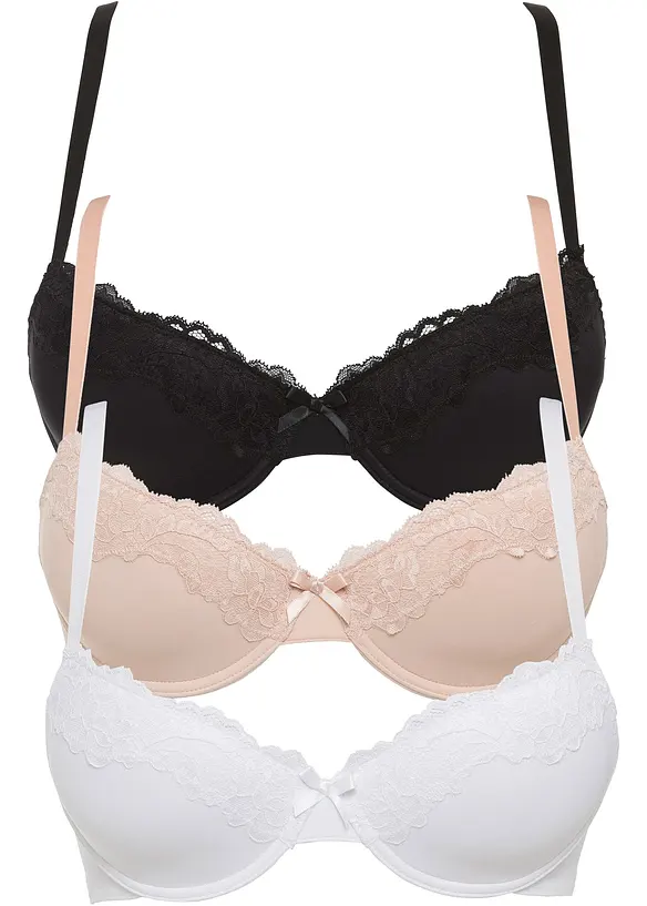 Reggiseno con coppe preformate e ferretto (pacco da 3), bonprix