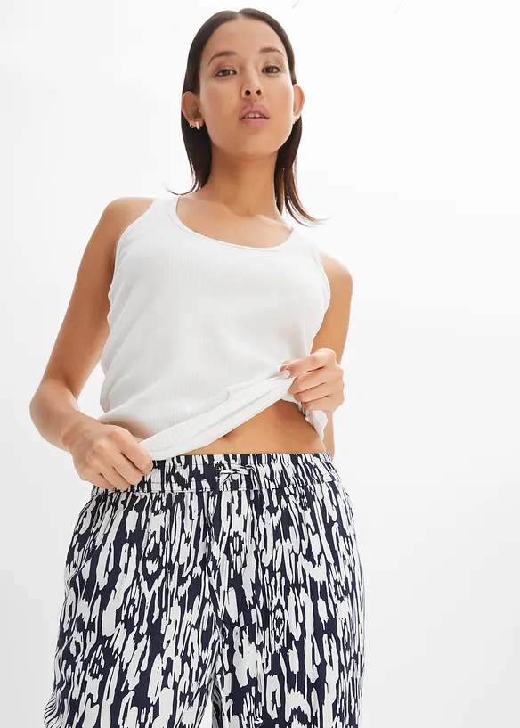 Pantaloni con elastico in vita in viscosa fluente, bonprix