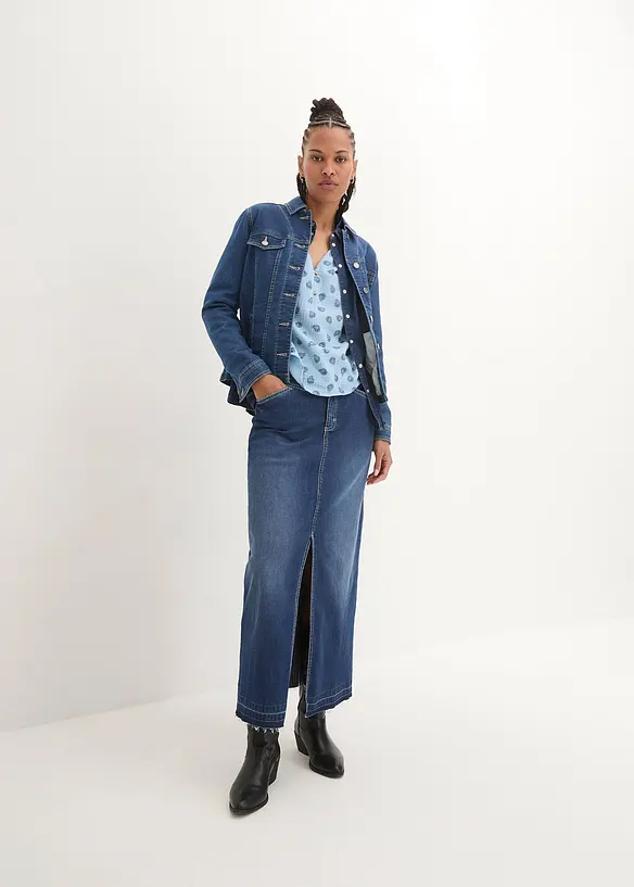 Blusa oversize in mussola fantasia, bonprix