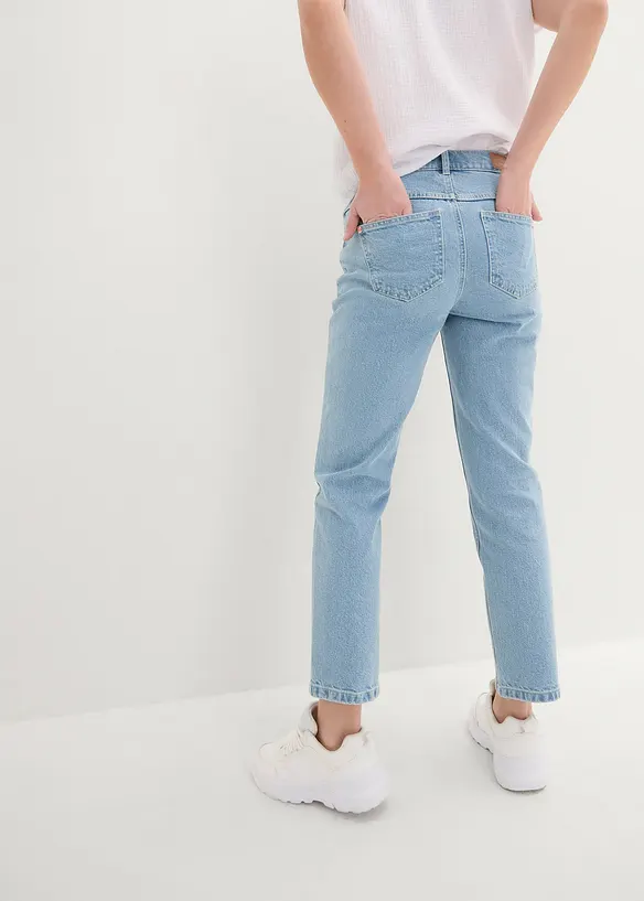 Jeans cropped straight, a vita media, bonprix