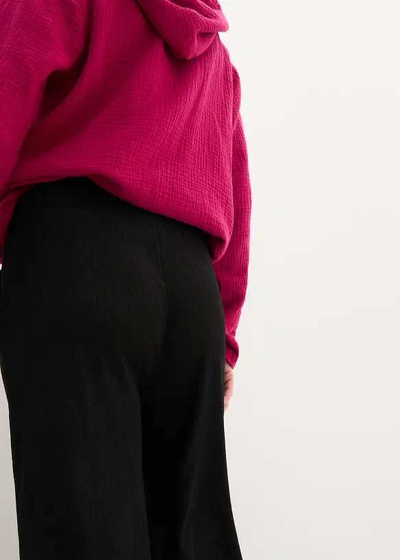 Pantaloni a palazzo in jersey operato, vita alta, bonprix