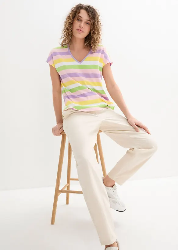 Maglia in cotone a mezze maniche, bonprix