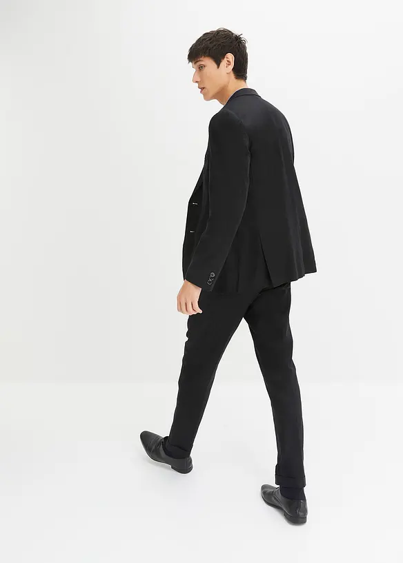 Completo in misto lino (2 pezzi) giacca e pantaloni, slim fit, bonprix