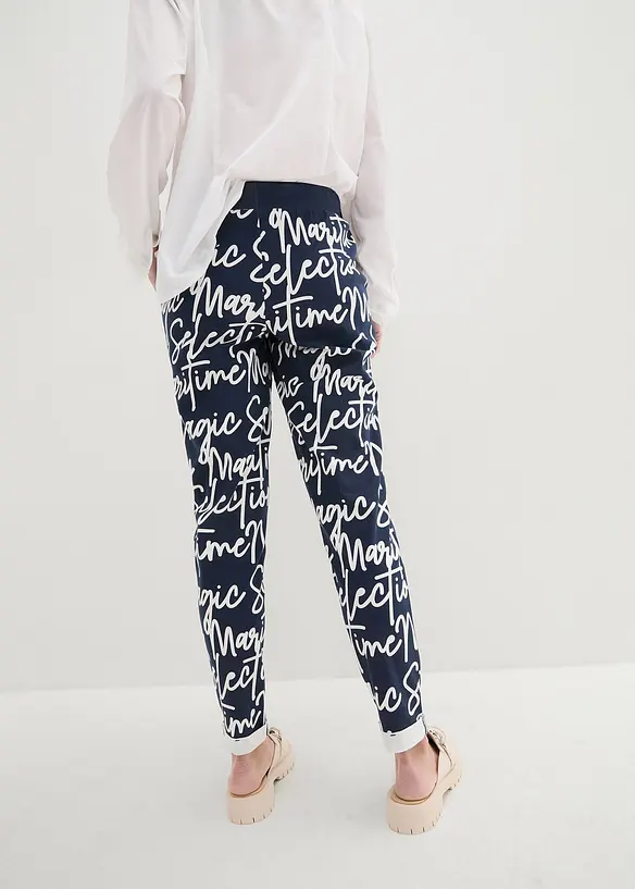 Pantaloni stampati con elastico in vita, bonprix
