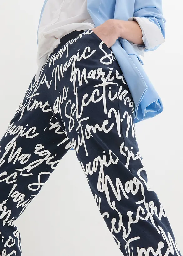 Pantaloni stampati con elastico in vita, bonprix