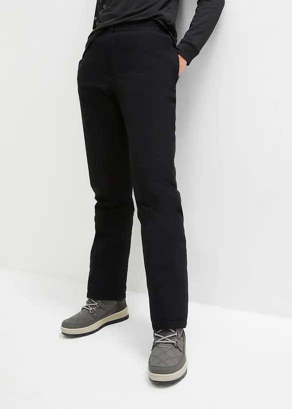 Pantaloni termici impermeabili con fodera in pile ed elastico in vita, bonprix
