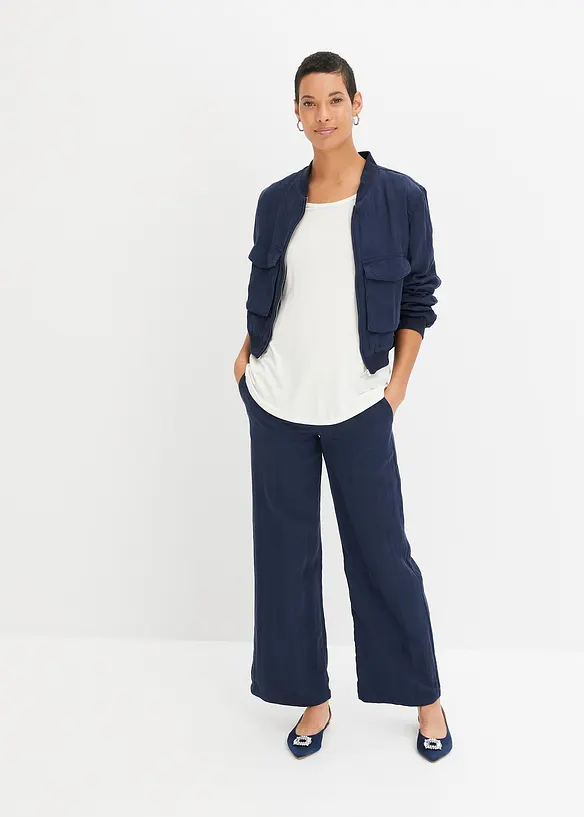 Maglia con scollo rotondo in viscosa morbida, bonprix