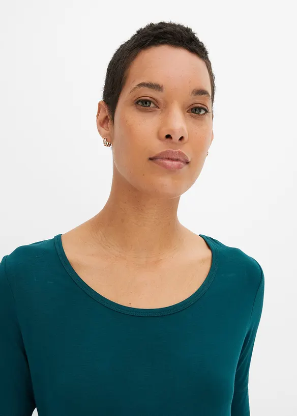 Maglia con scollo rotondo in viscosa morbida, bonprix