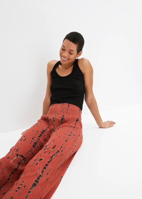 Pantaloni a palazzo in viscosa fluente, bonprix