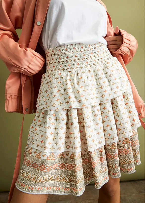 Minigonna con lavorazione smock, bonprix