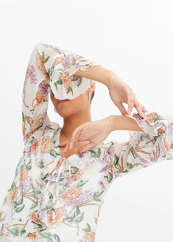 Blusa fantasia con volant, bonprix