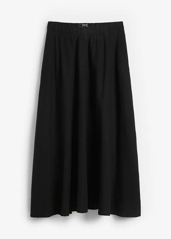 Gonna midi in misto lino, bonprix