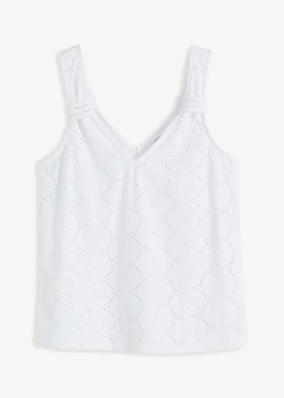 Top con ricami traforati, bonprix