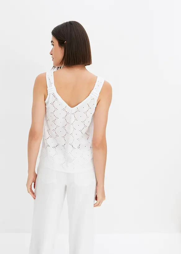 Top con ricami traforati, bonprix