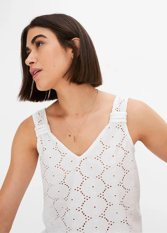 Top con ricami traforati, bonprix