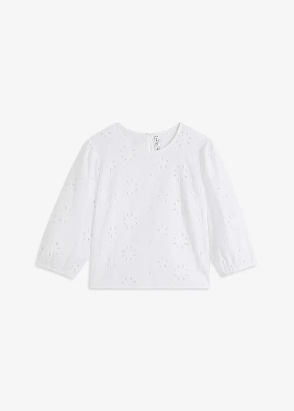 Blusa con ricami traforati, bonprix