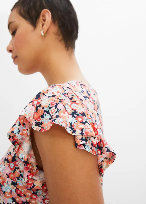 Maglia con maniche a volant, bonprix