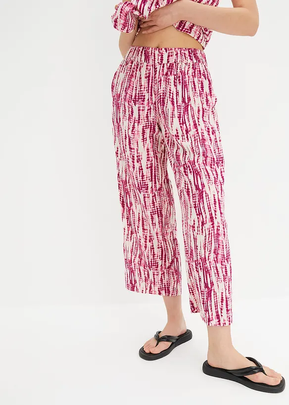 Pantaloni con elastico in vita in viscosa fluente, bonprix