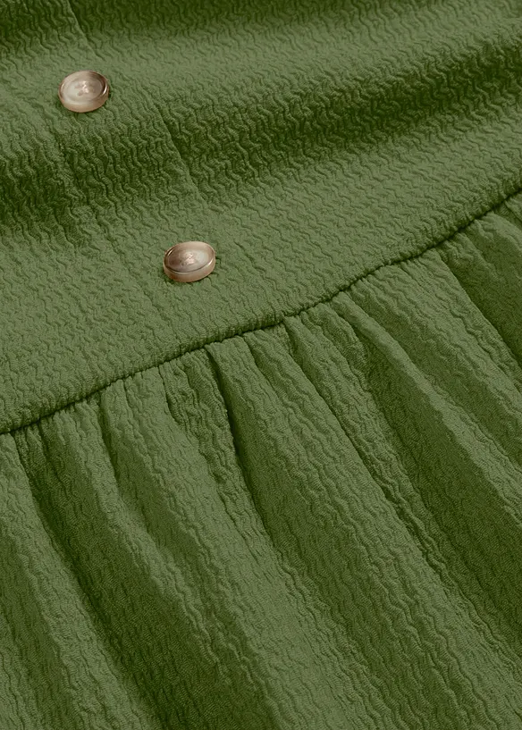 Abito di jersey con volant e abbottonatura decorativa, bonprix