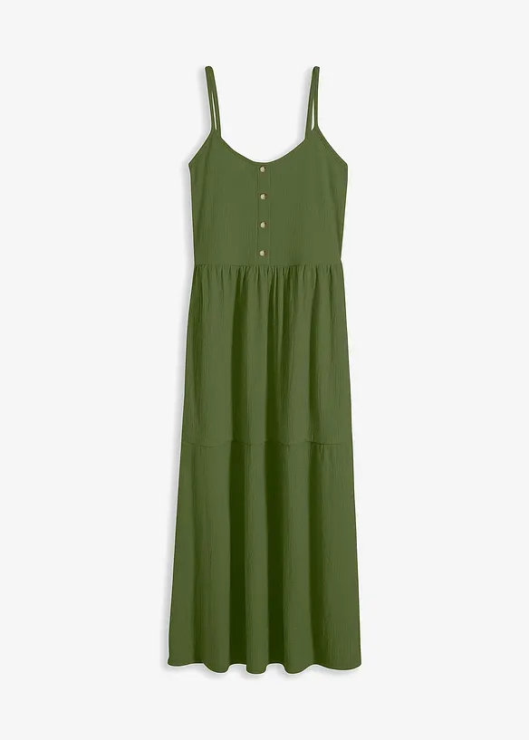 Abito di jersey con volant e abbottonatura decorativa, bonprix