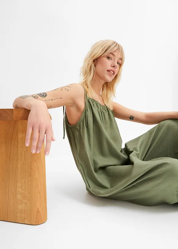 Tuta in misto lino viscosa leggero, bonprix