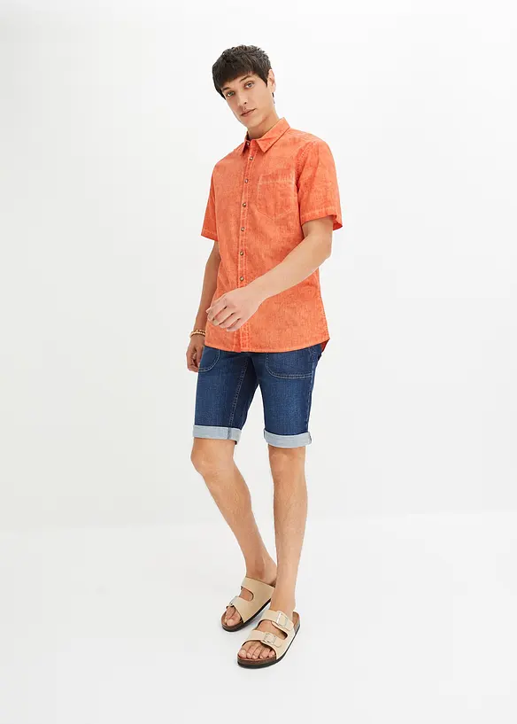 Bermuda in jeans elasticizzati, regular fit, bonprix