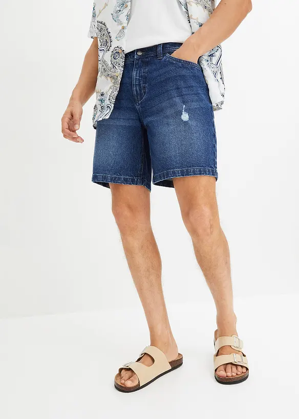 Bermuda di jeans elasticizzati, regular fit, bonprix