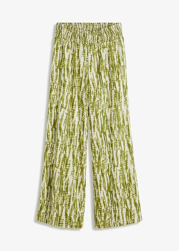 Pantaloni ampi con cintura smok, bonprix