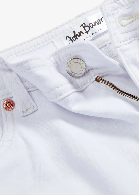 Shorts di jeans elasticizzati, a vita media, bonprix