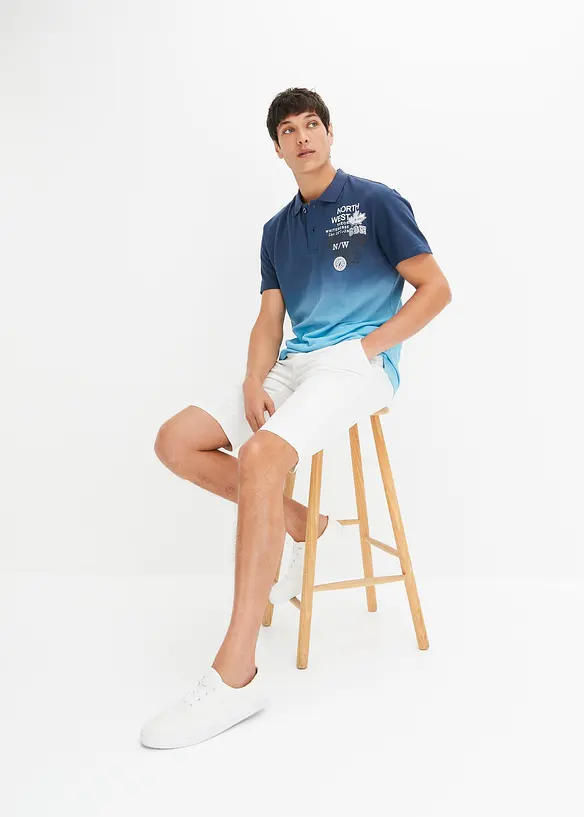 Polo a maniche corte in puro cotone con colori sfumati, bonprix