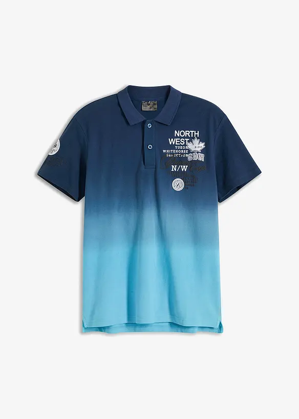 Polo a maniche corte in puro cotone con colori sfumati, bonprix