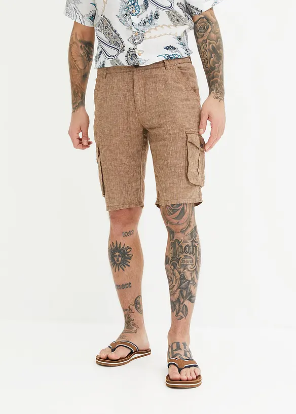 Bermuda cargo in lino, bonprix