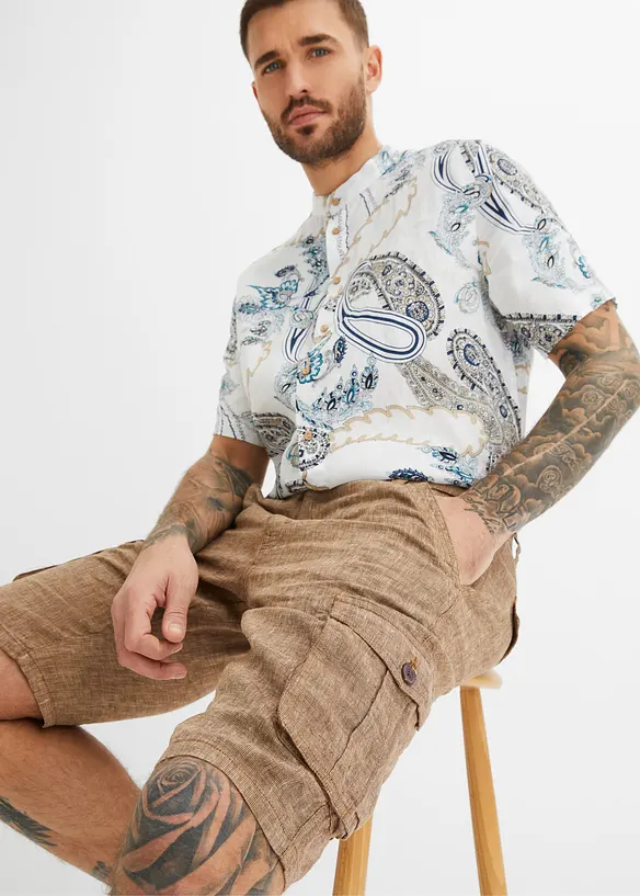 Bermuda cargo in lino, bonprix