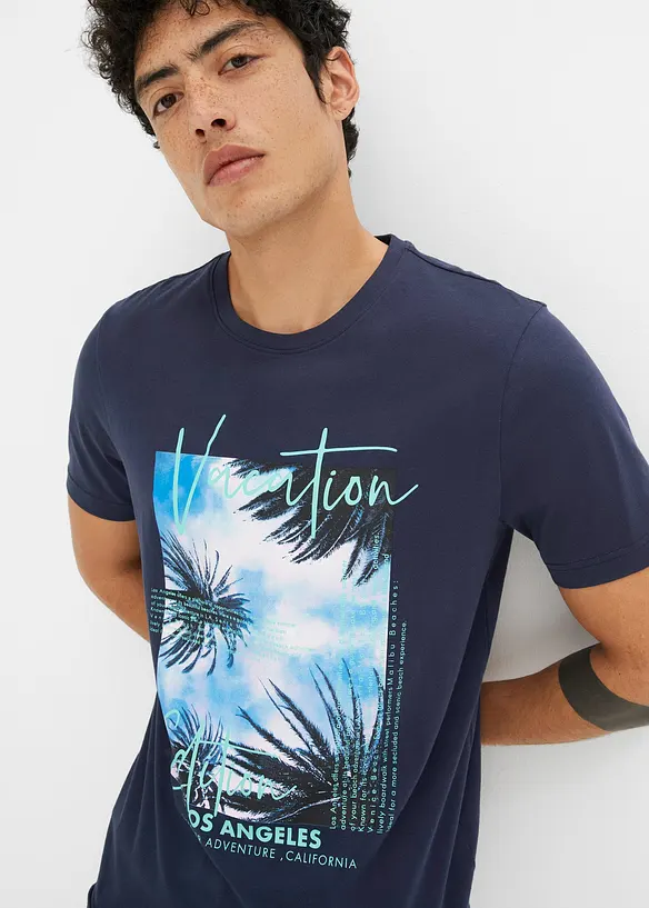 T-shirt in cotone biologico con stampa fotografica, bonprix
