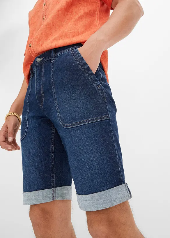 Bermuda in jeans elasticizzati, regular fit, bonprix