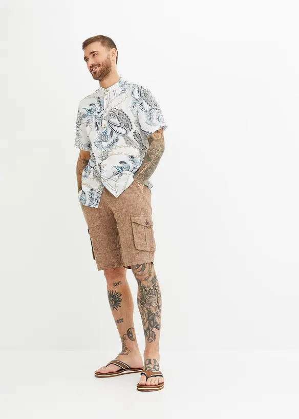 Bermuda cargo in lino, bonprix