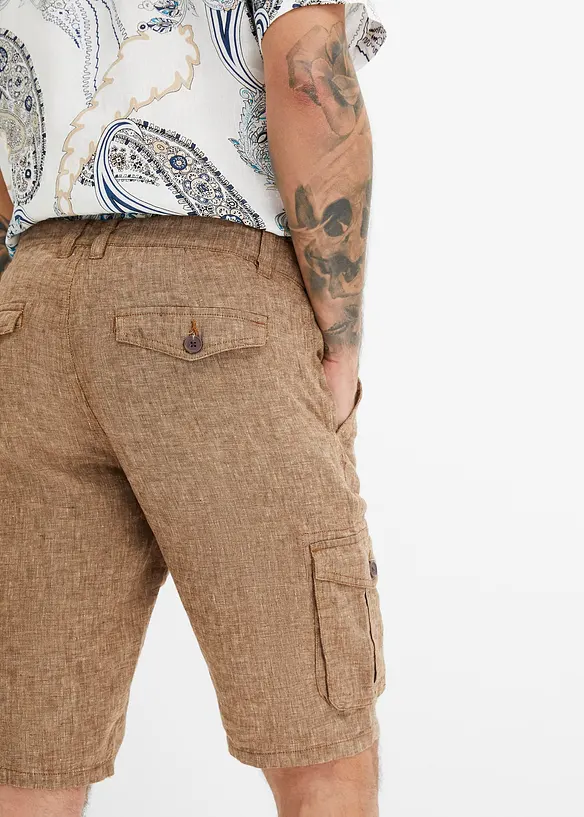 Bermuda cargo in lino, bonprix