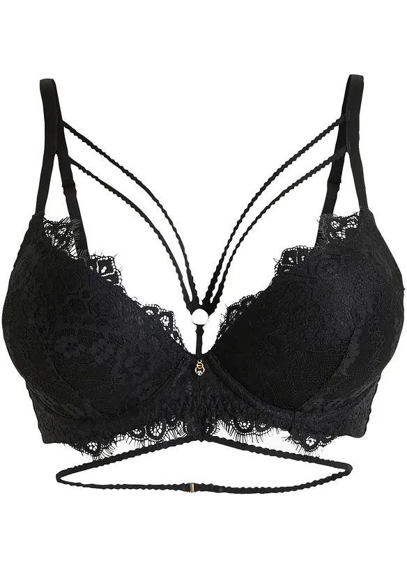 Reggiseno push-up con ferretto e dettagli decorativi, bonprix