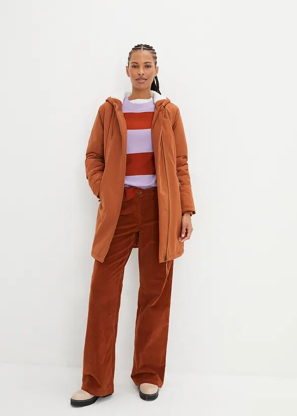 Maglione con scollo rotondo in maglia fine color block, bonprix