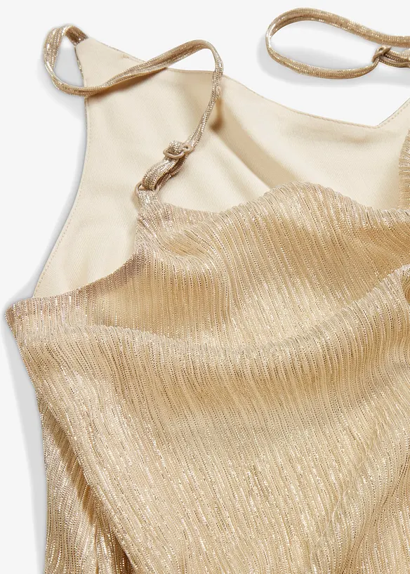 Top con spalline sottili e effetto glitterato, bonprix