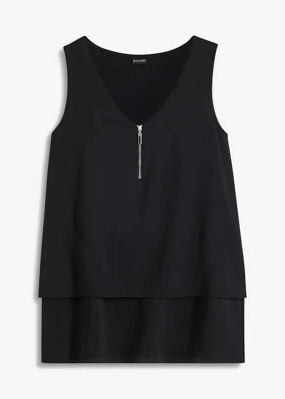 Top in viscosa con cerniera, bonprix